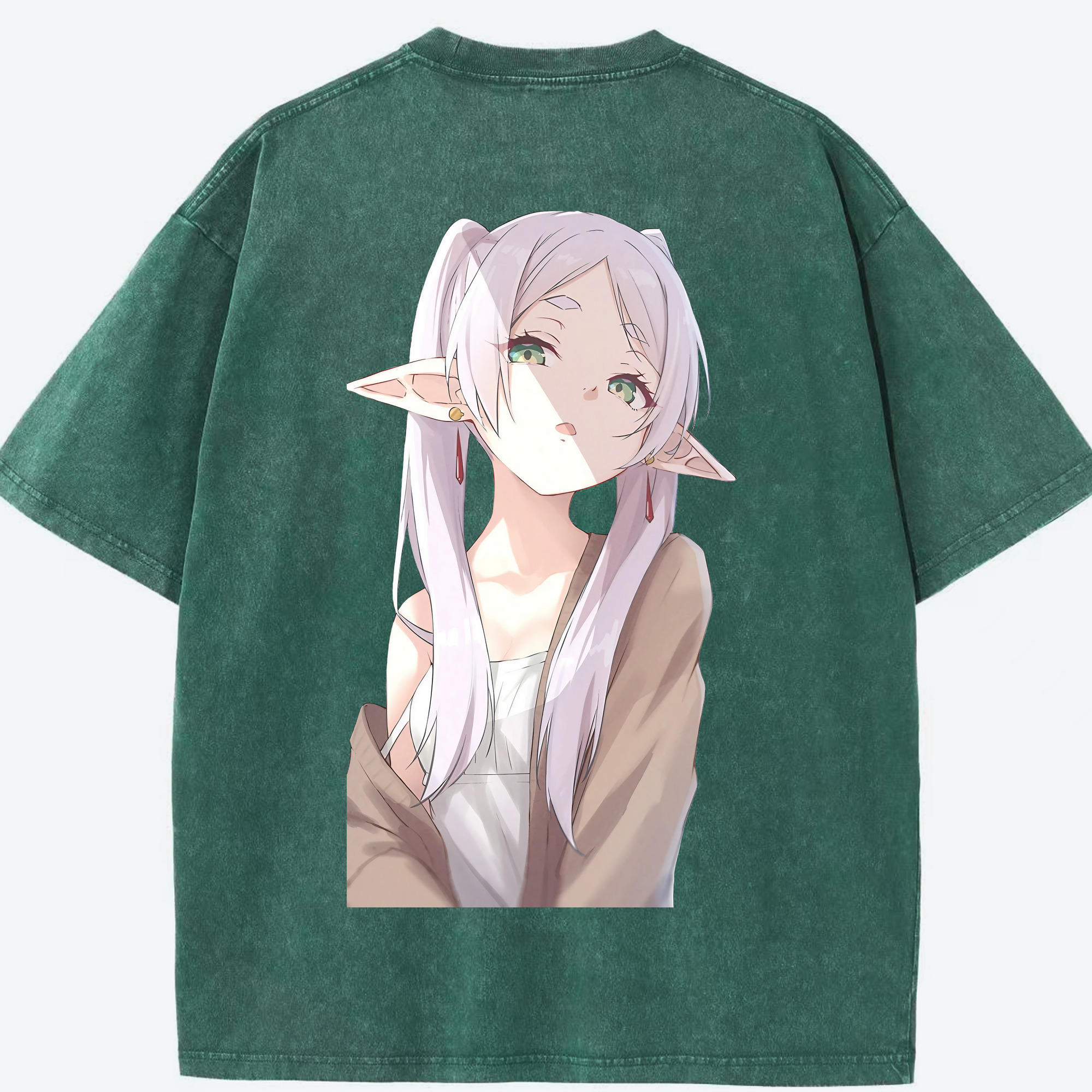 （画像用） 葬送のフリーレン Frieren 綿100% ヴィンテージ風 半袖Tシャツ（背面プリント）
